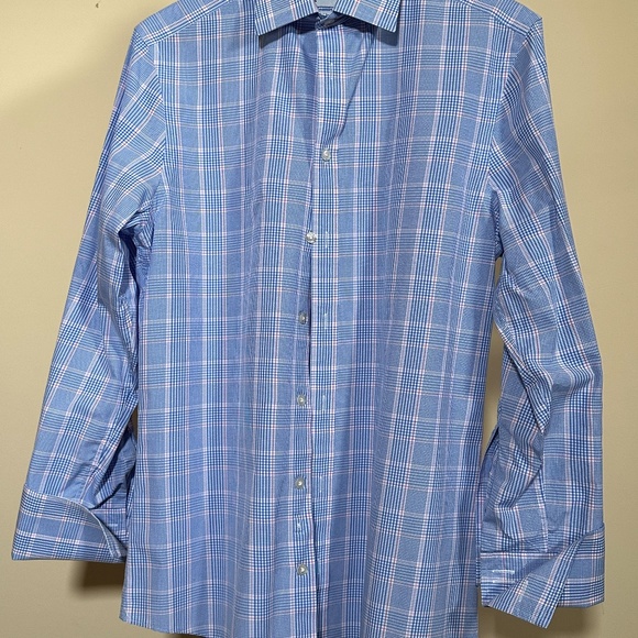 Charles Tyrwhitt Slim Fit French Cuff Checked Shirt - Picture 2 of 4